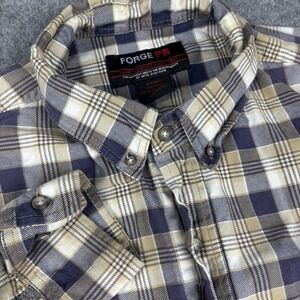 Forge FR Flannel Shirt Mens 3XLT Plaid Long Sleeve Flame Resistant Big And Tall